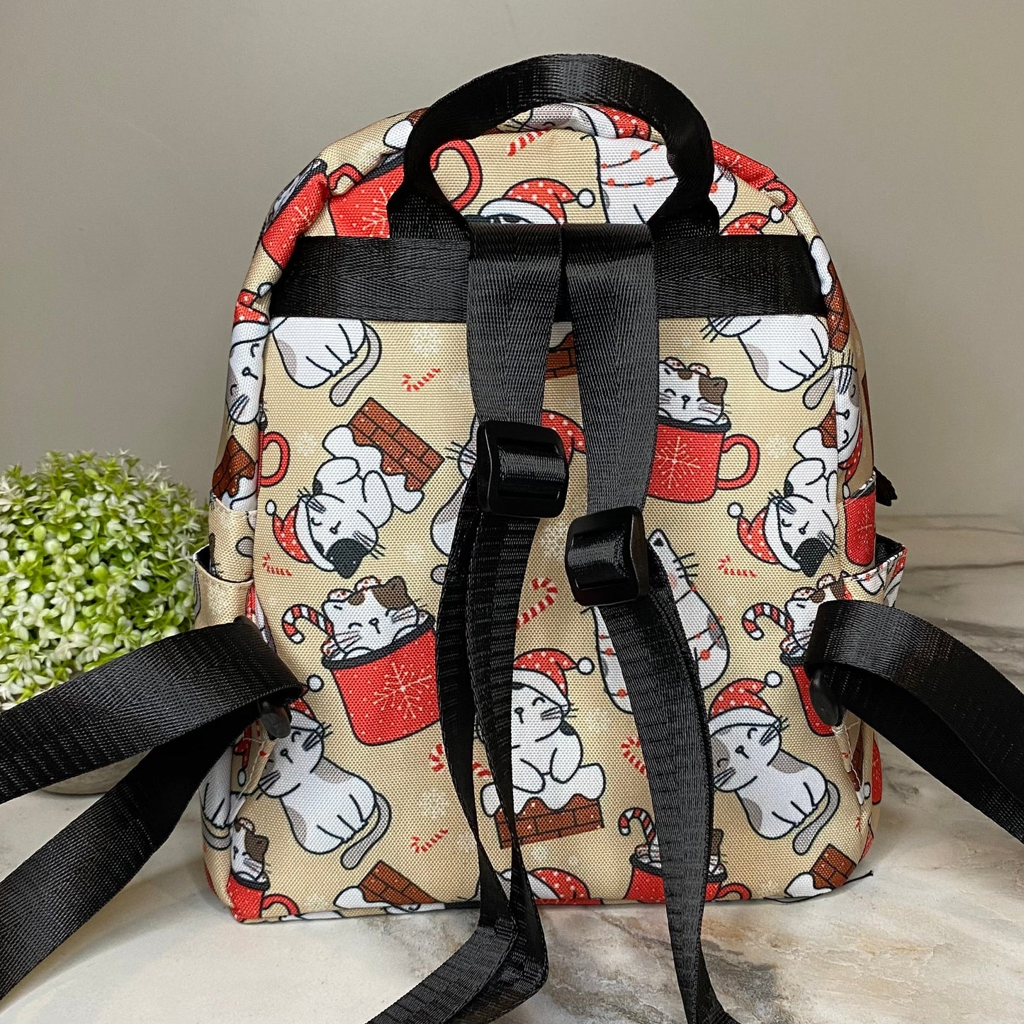 Mini Backpack - Cat Christmas
