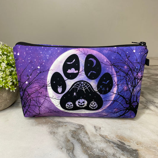 Pouch - Halloween - Dog Cat Paw Print Spooky Woods