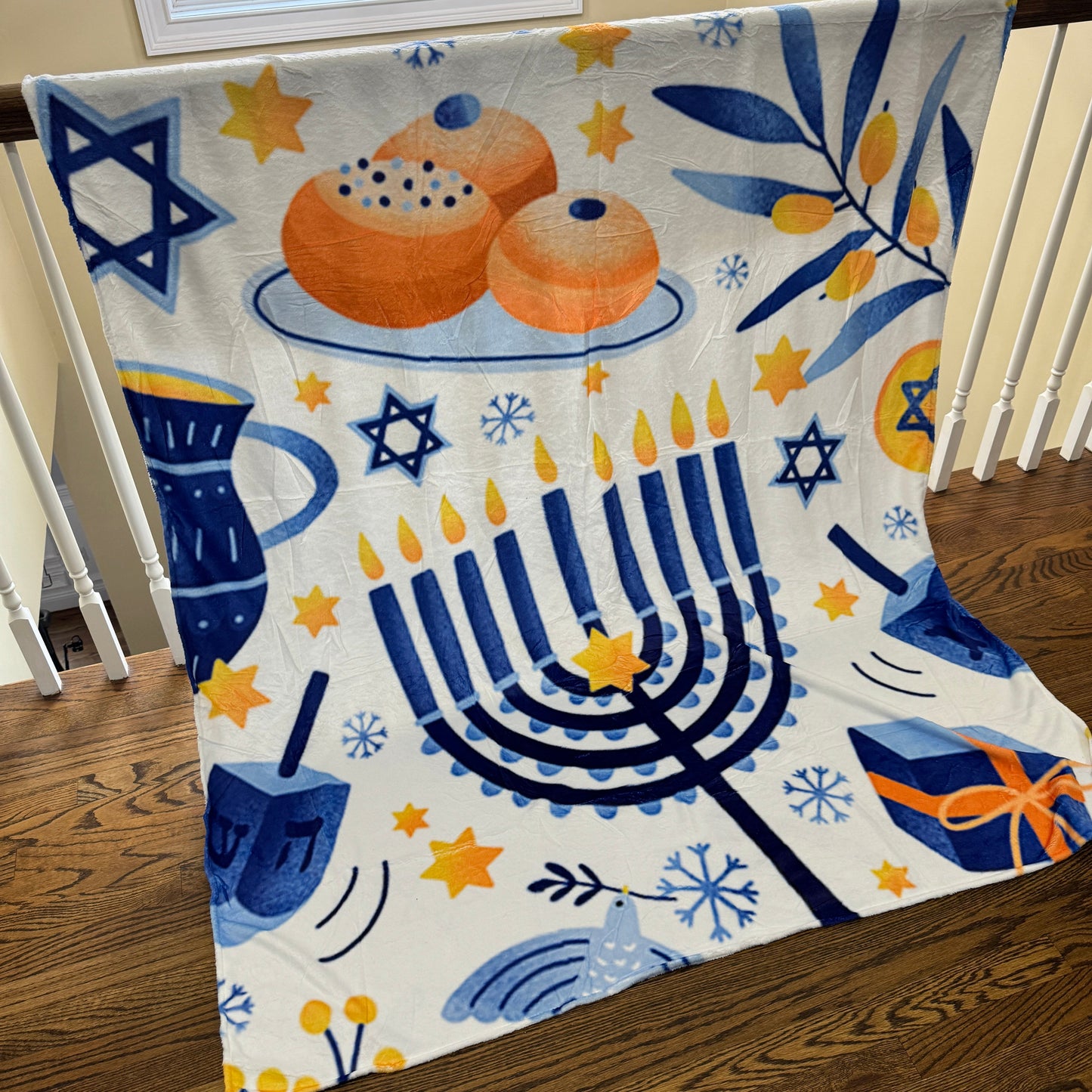 Blanket - White Hanukkah Holiday - PREORDER ENDS 10/10