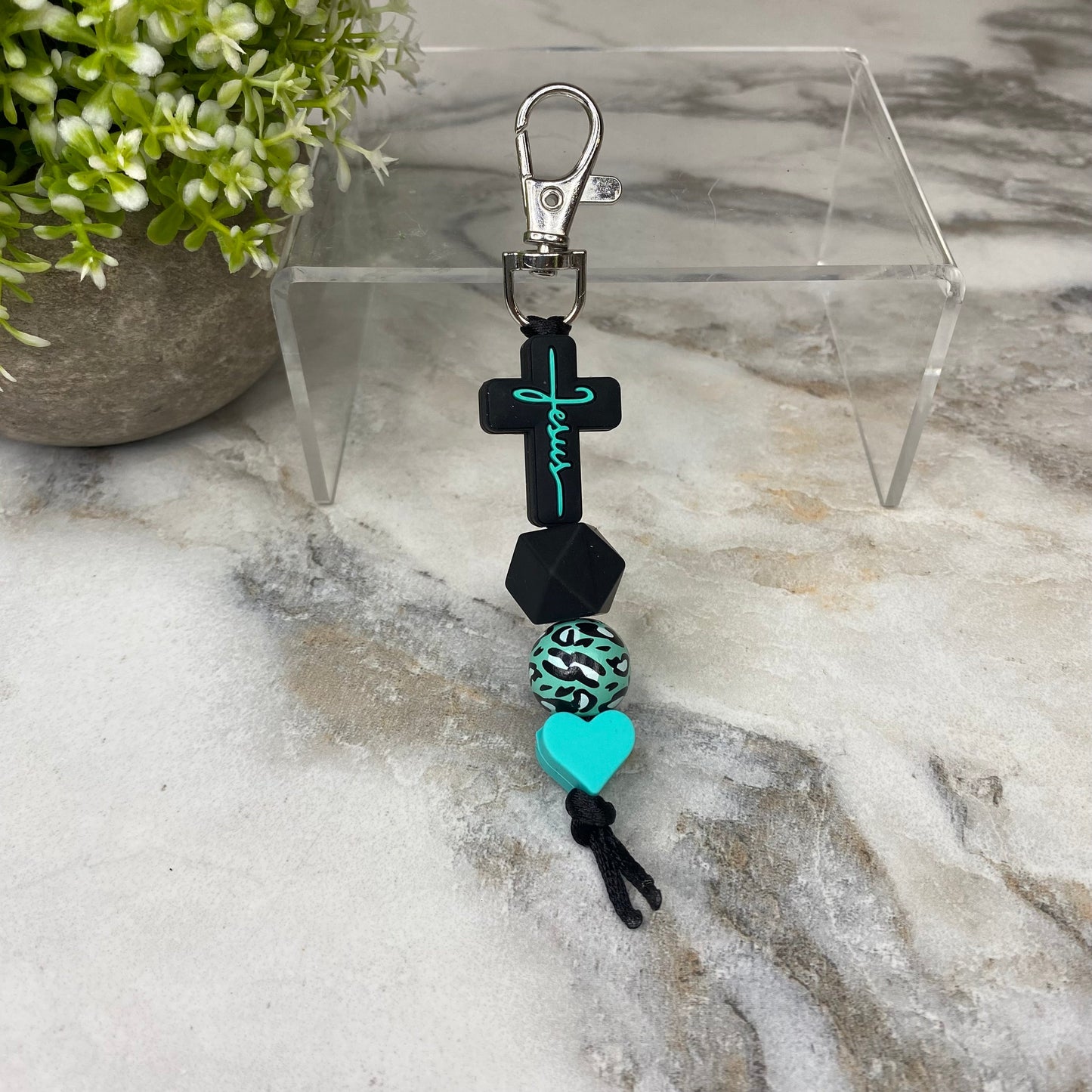 Keychain - Silicone Bead - Religious - Jesus