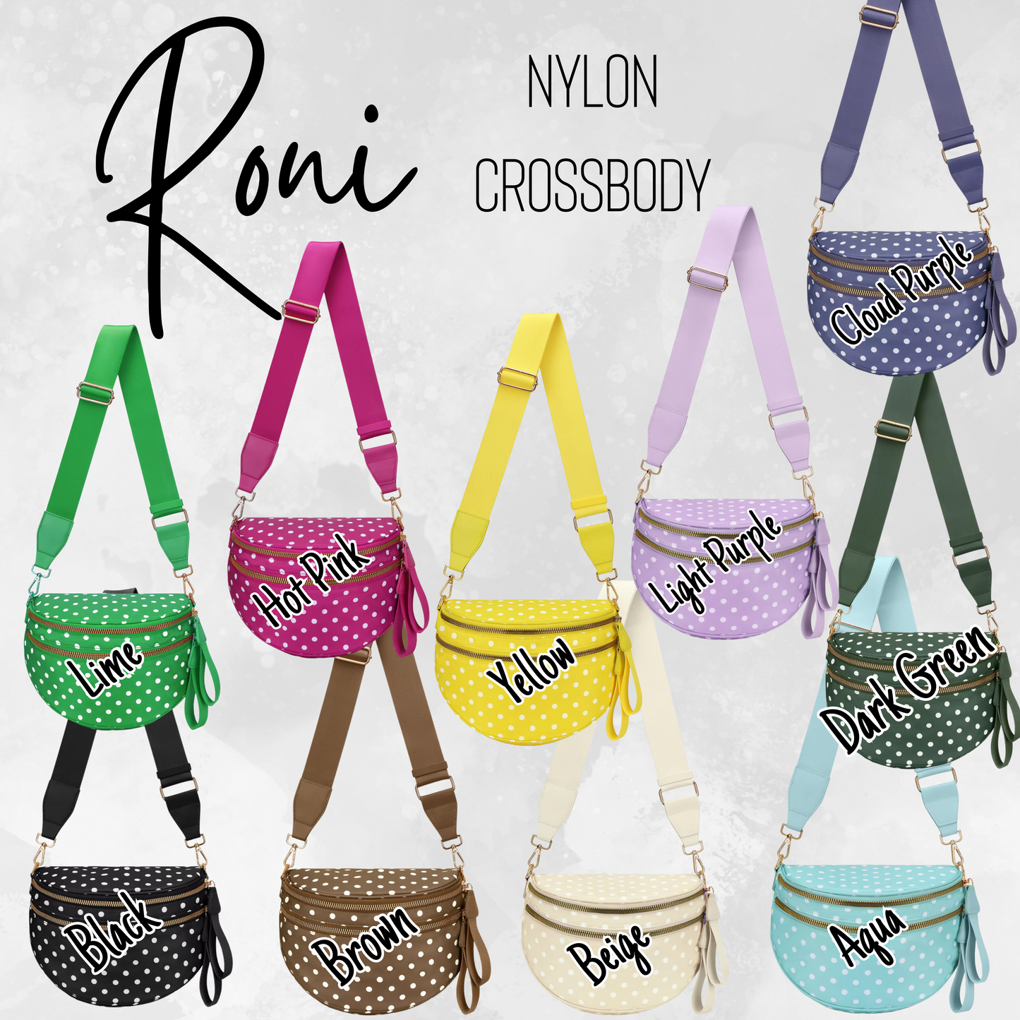 Roni - Polka Dot - Nylon Crossbody - PREORDER 8/6-8/9