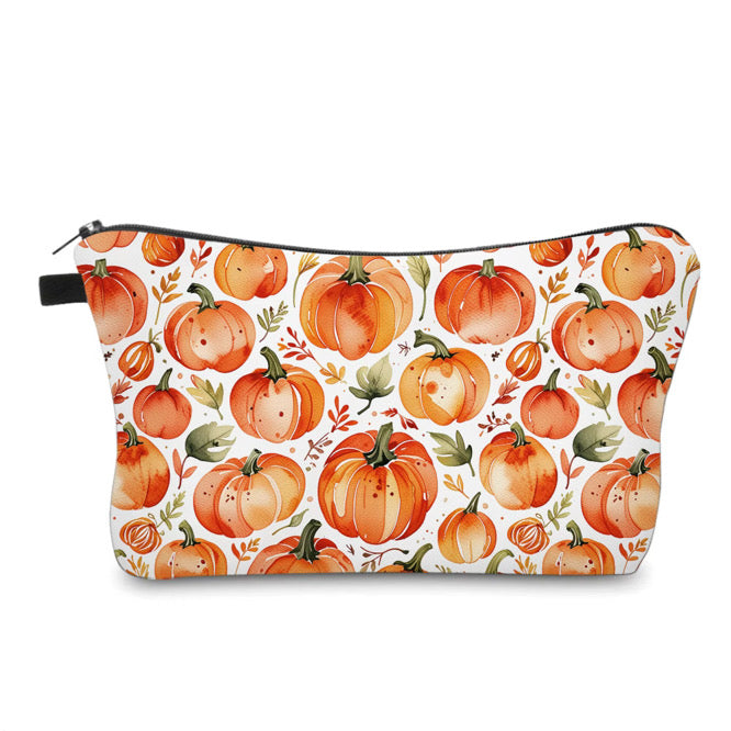 Pouch - Leaves & Pumpkins Watercolor