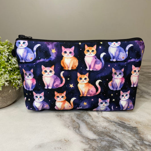 Pouch - Cats Orange Purple Galaxy