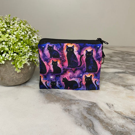 Mini Pouch - Black Cat Galaxy
