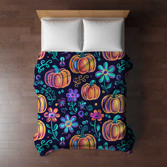 Blanket - Halloween - Glowing Pumpkins - PREORDER