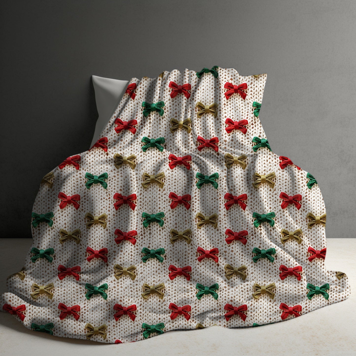Blanket - Christmas - Knit Bow - PREORDER ENDS 10/10