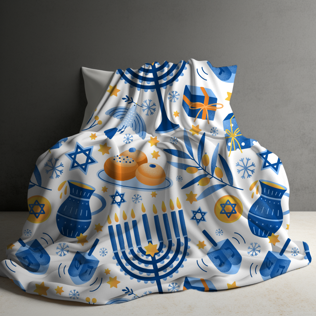 Blanket - White Hanukkah Holiday - PREORDER ENDS 10/10