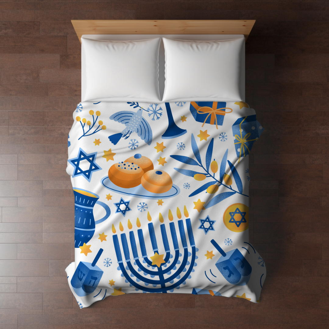 Blanket - White Hanukkah Holiday - PREORDER ENDS 10/10