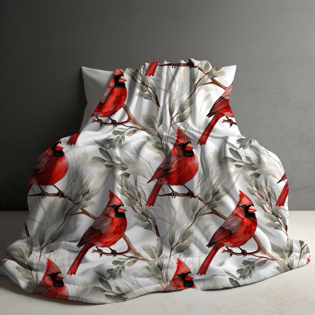 Blanket - Christmas - Red Cardinal - PREORDER ENDS 10/10